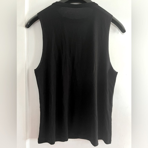 BABE cut off sleeve v-neck tank top - Picture 2 of 4